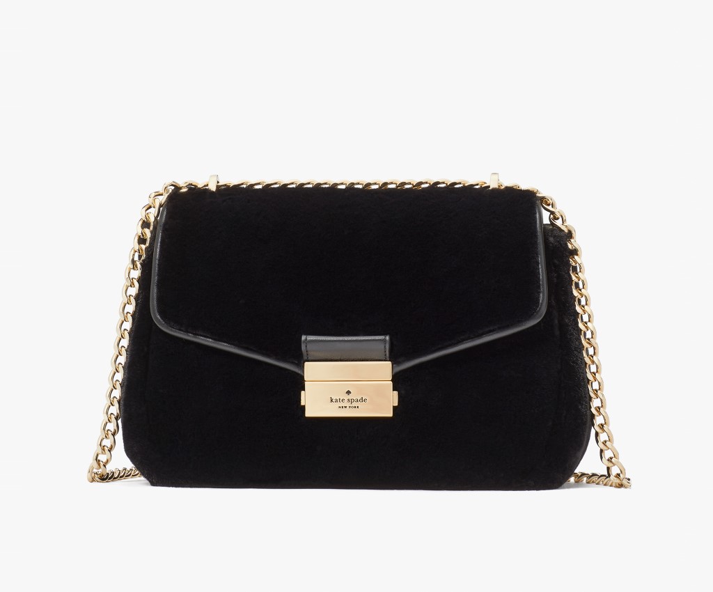 Carey Small Flap Shoulder Bag (Black)